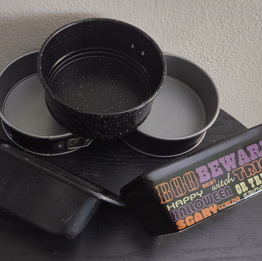 Spooky Halloween Ceramic Loaf Dish and Mini Spring Form Pans BAKER'S BUNDLE